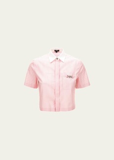 Versace Informal Oxford Striped Button Down Shirt