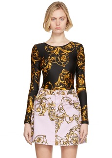Versace Jeans Couture Black & Gold Regalia Baroque Bodysuit