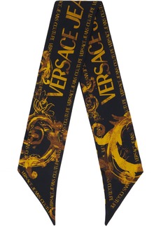 Versace Jeans Couture Black & Gold Watercolor Couture Scarf