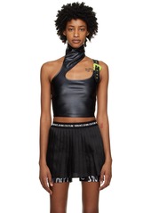 Versace Jeans Couture Black Baroque Buckle Tank Top