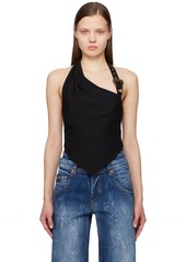 Versace Jeans Couture Black Baroque Buckle Tank Top