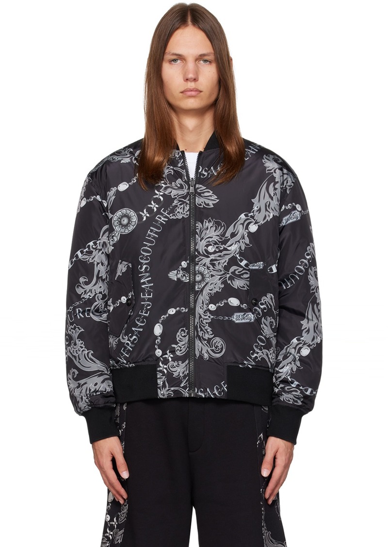 Versace Jeans Couture Black Chain Couture Reversible Bomber Jacket