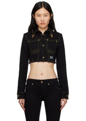 Versace Jeans Couture Black Crop Denim Jacket