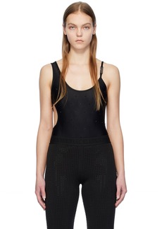 Versace Jeans Couture Black Crystal-Cut Bodysuit