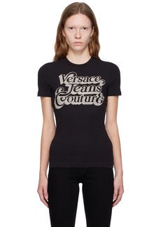 Versace Jeans Couture Black Crystal-Cut T-Shirt
