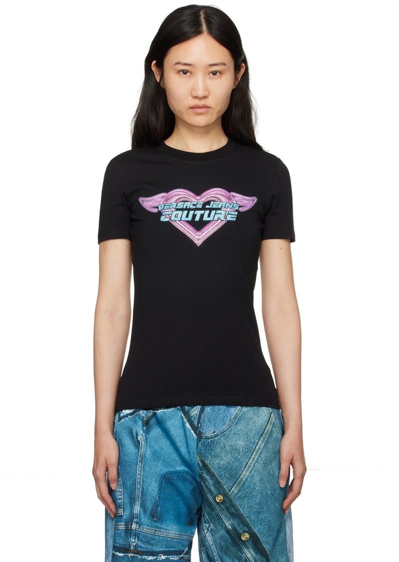 Versace Jeans Couture Black Crystal T-Shirt