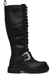 Versace Jeans Couture Black Drew Tall Boots