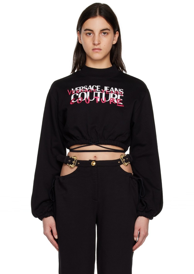 Versace Jeans Couture Black Embroidered Sweatshirt