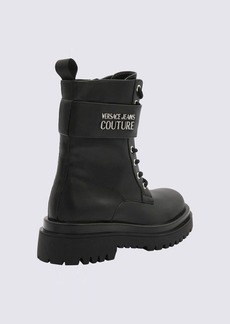 VERSACE JEANS COUTURE BLACK FAUX LEATHER BOOTS