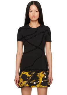 Versace Jeans Couture Black Flocked T-Shirt