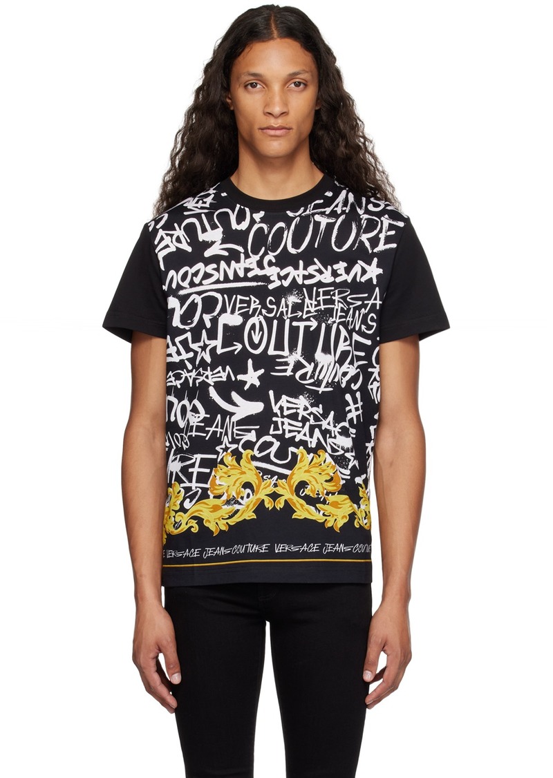 Versace Jeans Couture Black Graffiti T-Shirt