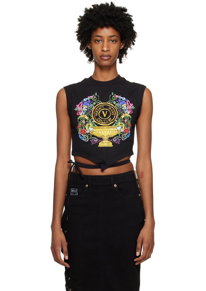 Versace Jeans Couture Black Graphic Tank Top