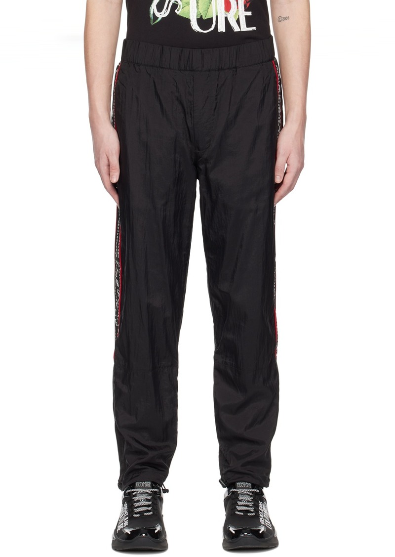 Versace Jeans Couture Black Grosgrain Trousers