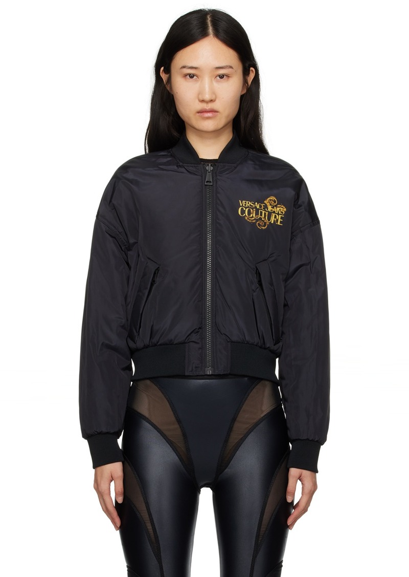 Versace Jeans Couture Black Padded Reversible Bomber Jacket