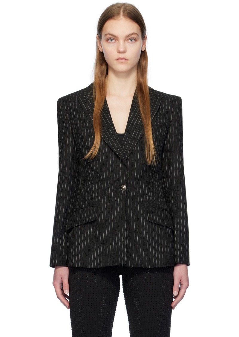 Versace Jeans Couture Black Pinstripe Blazer