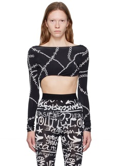 Versace Jeans Couture Black Printed Bodysuit