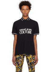 Versace Jeans Couture Black Printed Polo