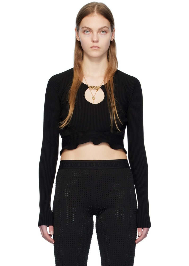 Versace Jeans Couture Black Ruffled Top