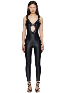 Versace Jeans Couture Black V-Emblem Jumpsuit