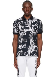 Versace Jeans Couture Black Watercolour Couture Polo