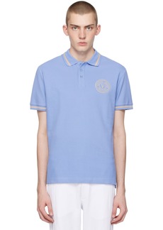Versace Jeans Couture Blue Embroidered Polo
