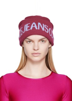 Versace Jeans Couture Burgundy Logo Beanie