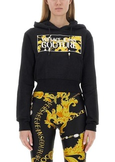 VERSACE JEANS COUTURE CROPPED SWEATSHIRT WITH LOGO