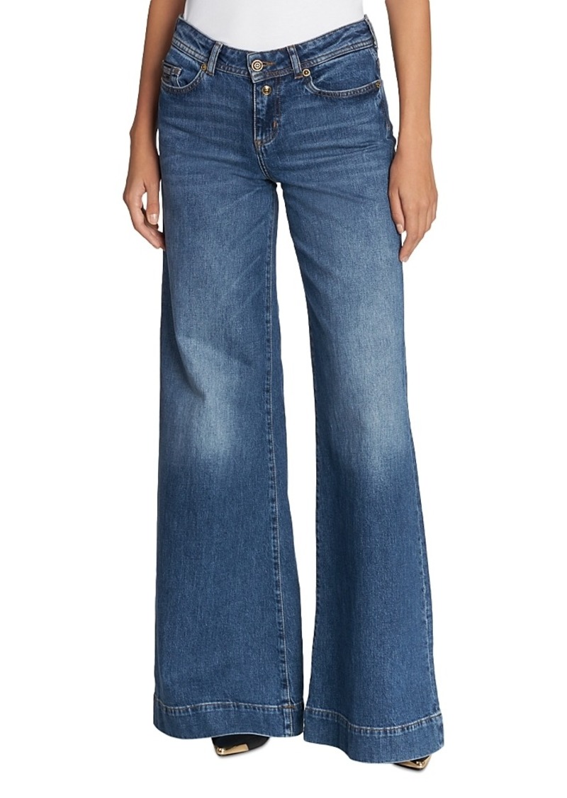 Versace Jeans Couture High Rise Cotton Ocean Jeans in Indigo