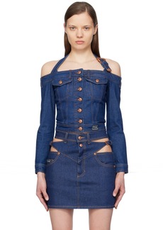 Versace Jeans Couture Indigo Buttoned Denim Blouse