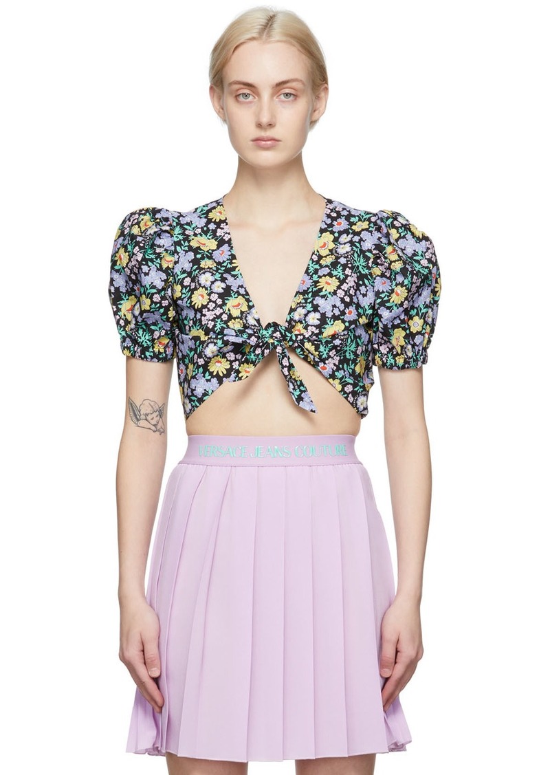 Versace Jeans Couture Multicolor Front Tie Blouse