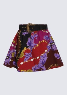VERSACE JEANS COUTURE MULTICOLOR SILK BAROQUE SKIRT