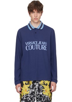 Versace Jeans Couture Navy Printed Polo