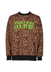 Versace Jeans Couture Oversized Leopard Print Logo Sweatshirt