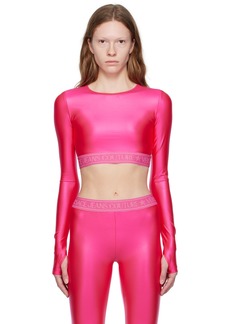 Versace Jeans Couture Pink Cropped Long Sleeve T-Shirt