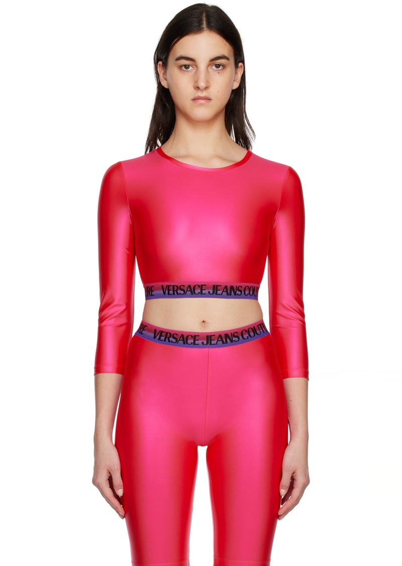 Versace Jeans Couture Pink Shiny Long Sleeve T-Shirt