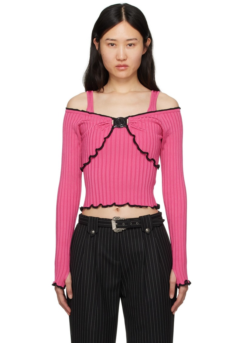 Versace Jeans Couture Pink V-Emblem Sweater