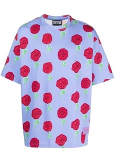 VERSACE JEANS COUTURE PRINT ROSES T-SHIRT CLOTHING