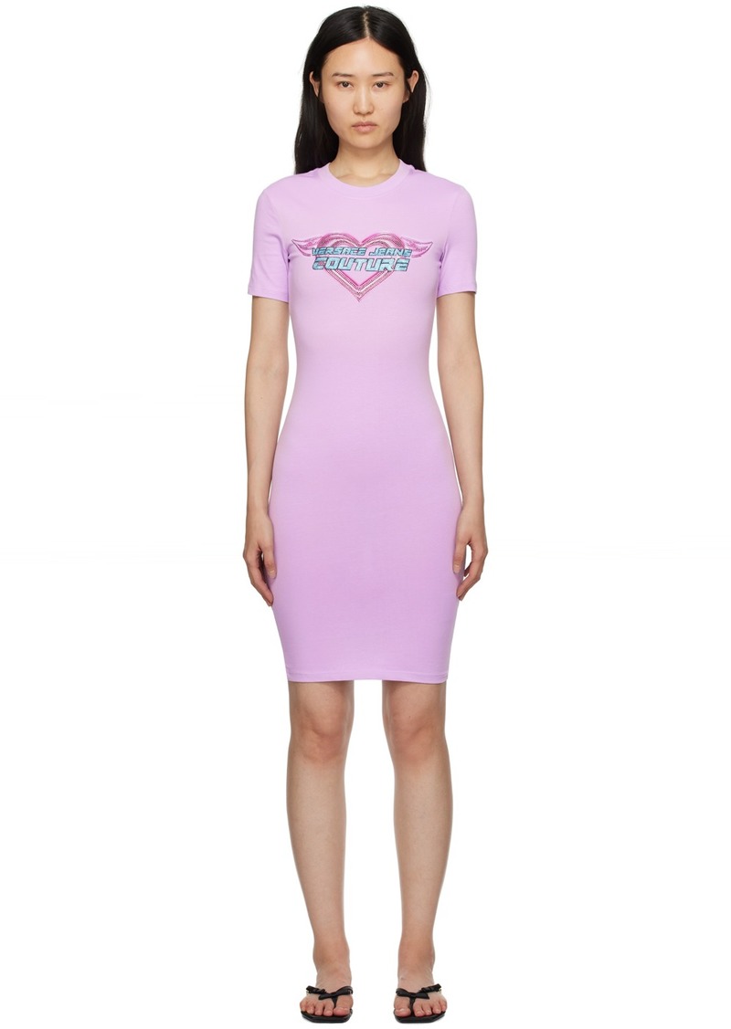 Versace Jeans Couture Purple Crystal Midi Dress