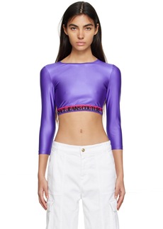 Versace Jeans Couture Purple Jacquard Long Sleeve T-Shirt