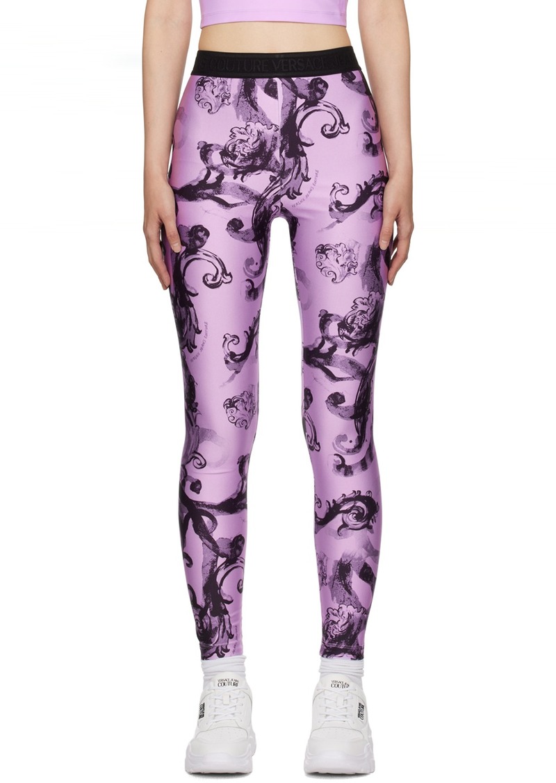 Versace Jeans Couture Purple Printed Leggings