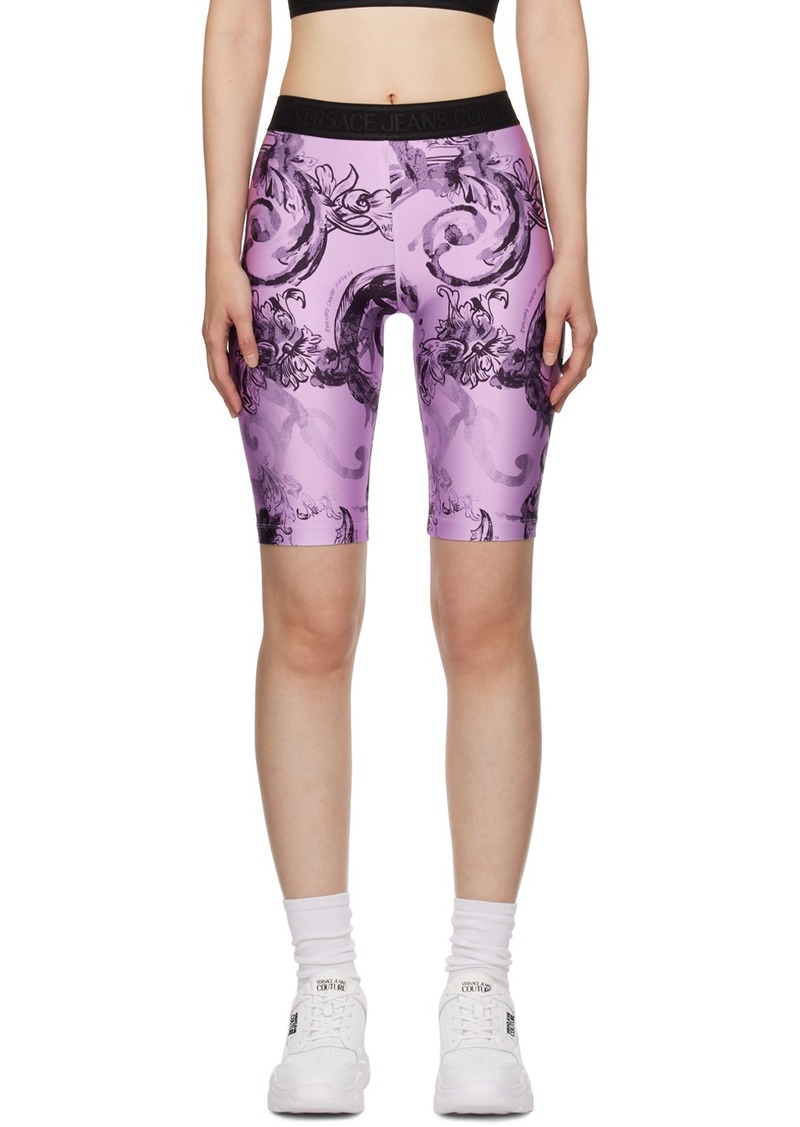 Versace Jeans Couture Purple Printed Shorts
