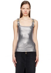 Versace Jeans Couture Silver Pin-Buckle Tank Top