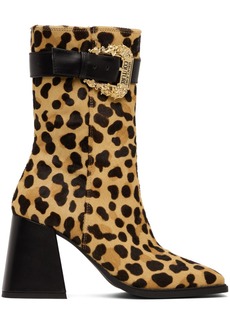 Versace Jeans Couture Tan & Brown Alicia Ankle Boots