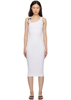 Versace Jeans Couture White Baroque Buckle Midi Dress