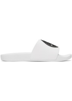 Versace Jeans Couture White Bonded Pool Slides