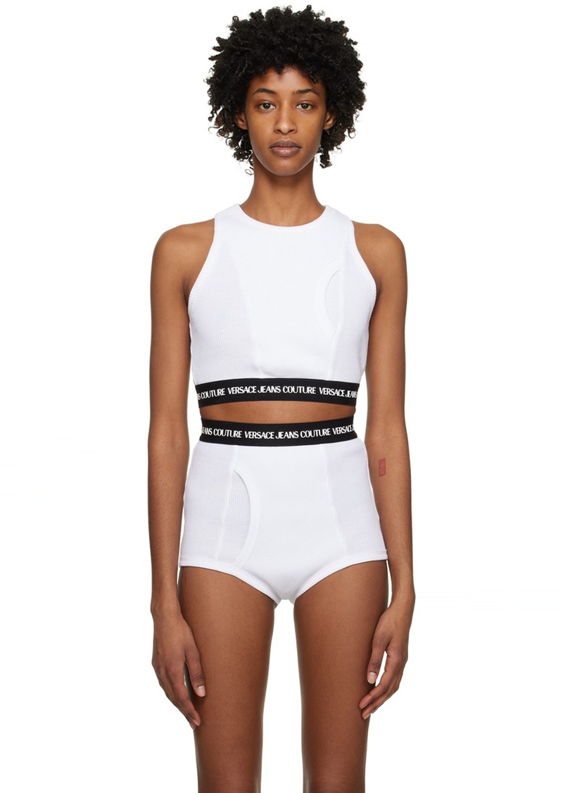 Versace Jeans Couture White Bonded Tank Top