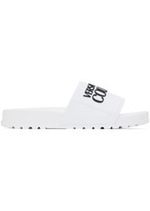 Versace Jeans Couture White Embossed Pool Slides