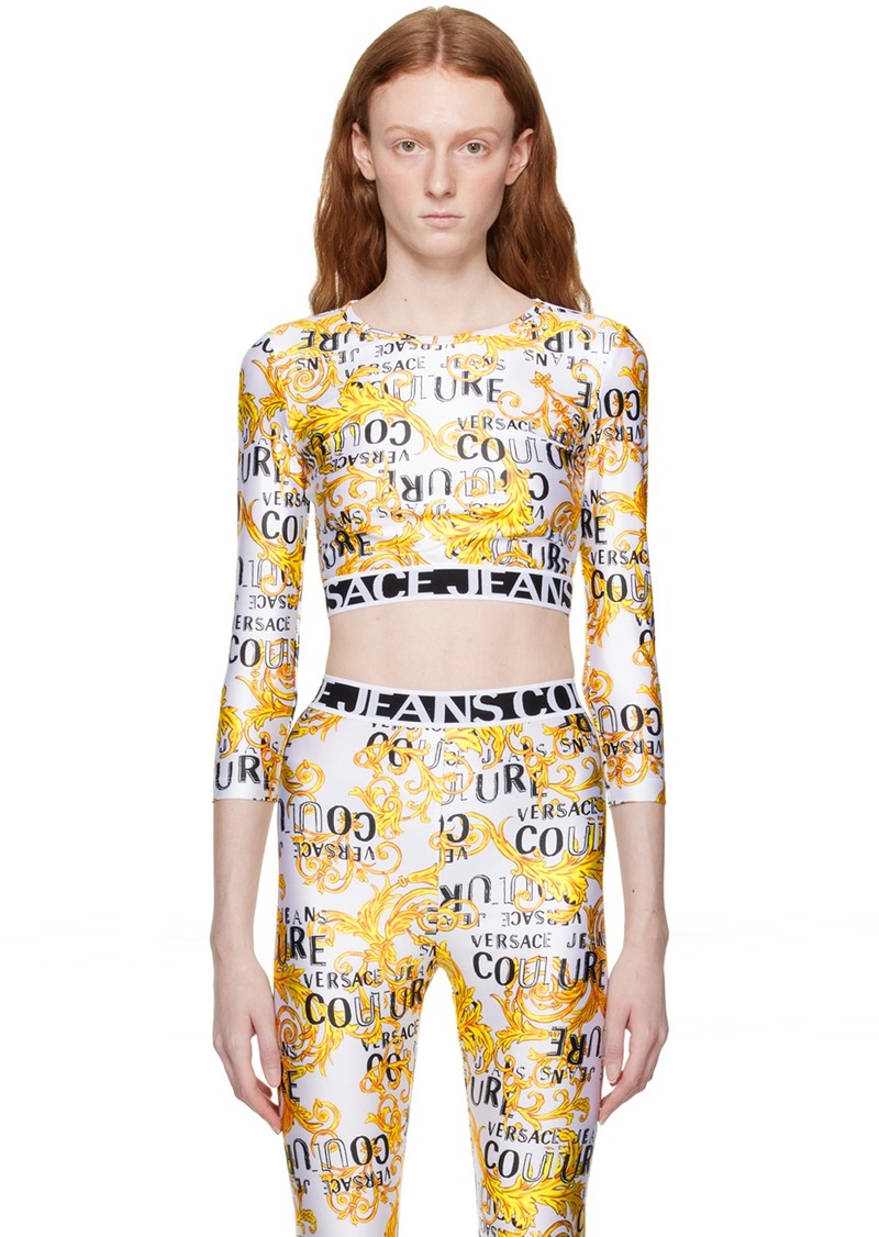 Versace Jeans Couture White Graphic Long Sleeve T-Shirt