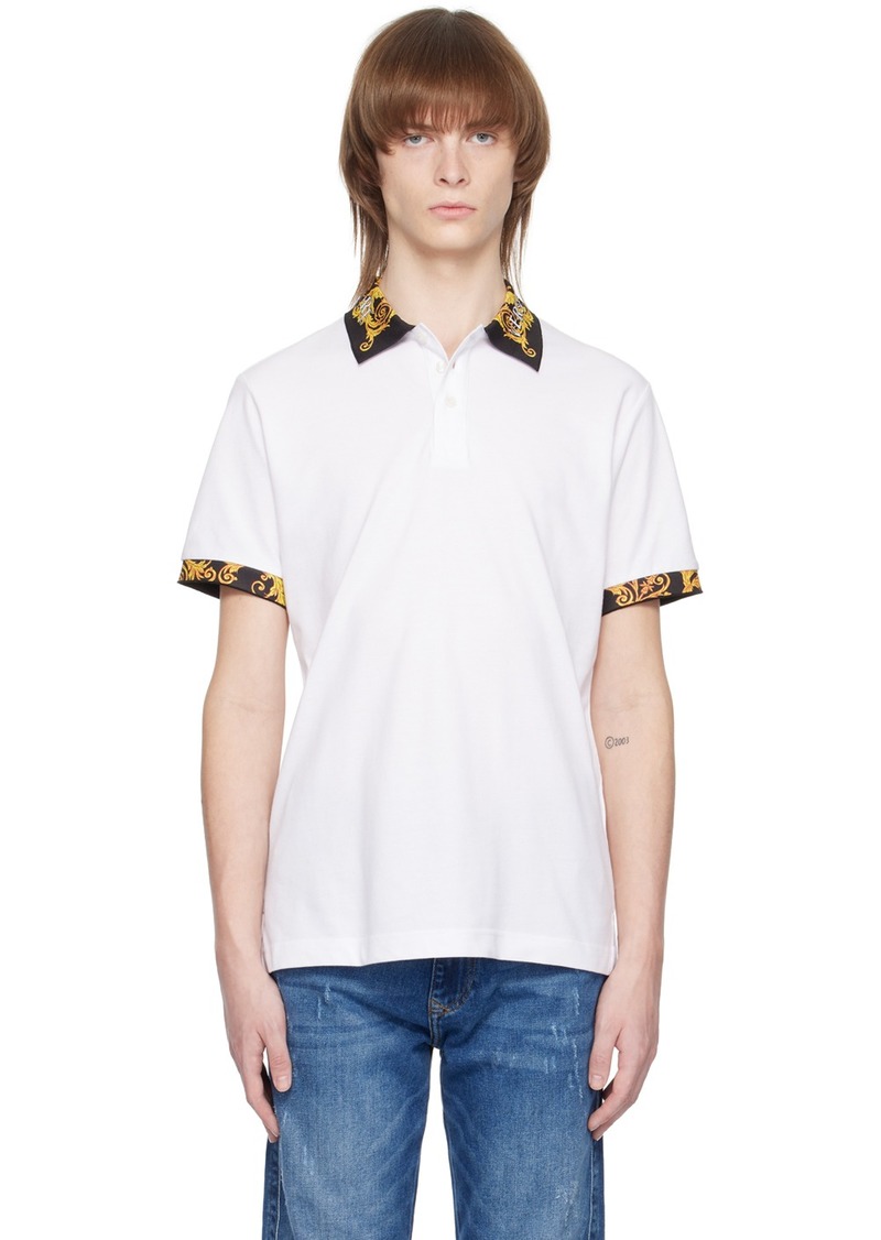 Versace Jeans Couture White Logo Couture Polo
