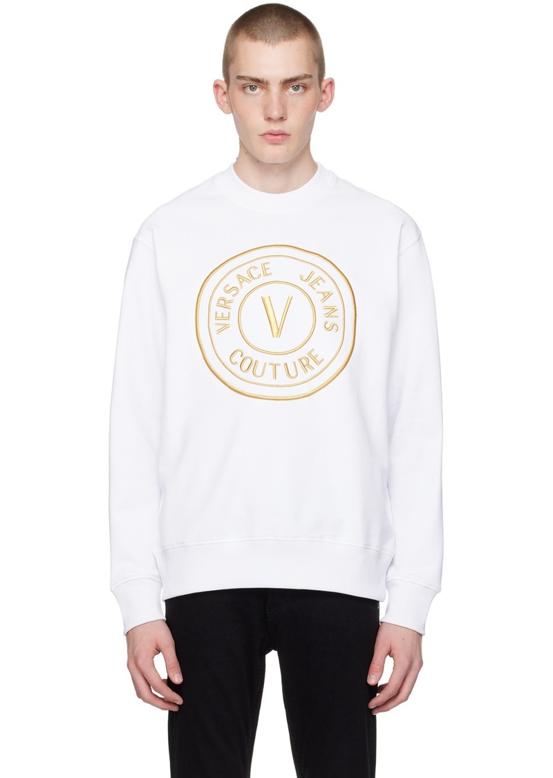 Versace Jeans Couture White V-Emblem Sweatshirt